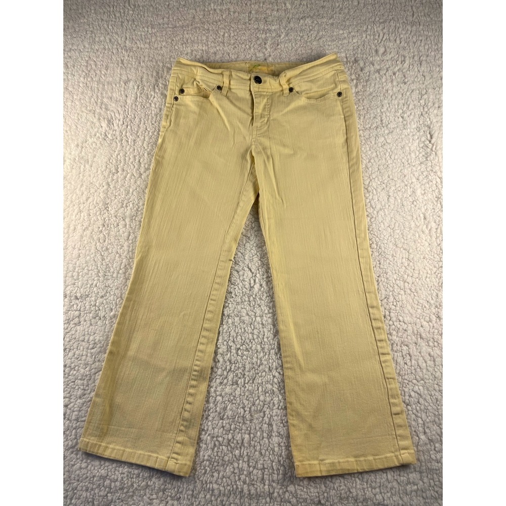 Yellow Denim Pants Size 3 Straight Leg Cotton Blend